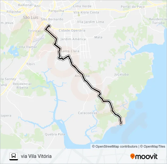 A687 GUARAPIRANGA / TERMINAL SÃO CRISTÓVÃO Bus Line Map