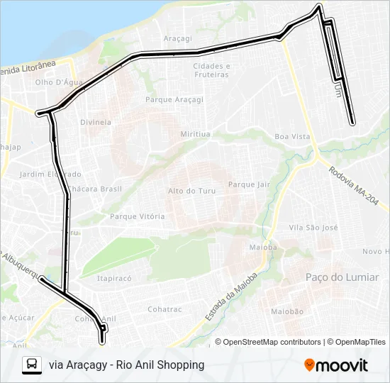 A977 RESIDENCIAL PIRÂMIDE / TERMINAL COHAB Bus Line Map