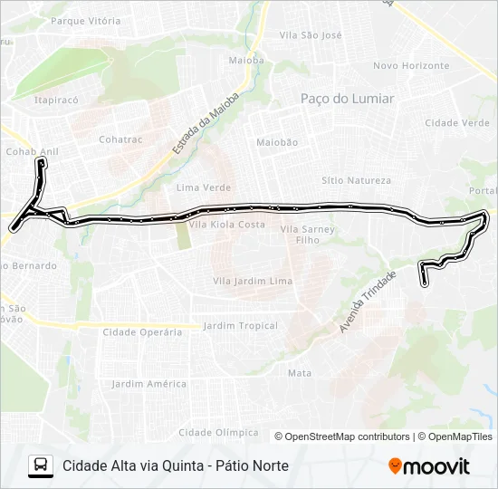 A947 CIDADE ALTA / PORTAL DO PAÇO / TERMINAL COHAB Bus Line Map
