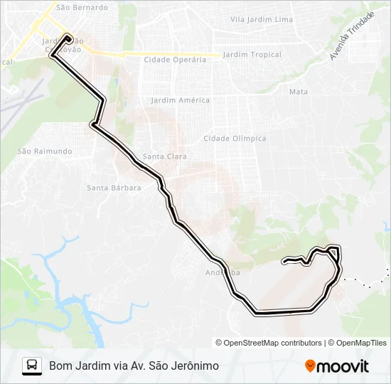 A678 JUÇATUBA / BOM JARDIM / TERMINAL SÃO CRISTÓVÃO Bus Line Map