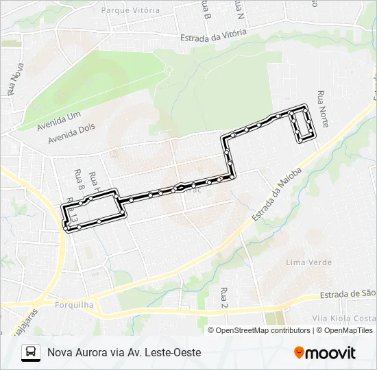 A882 PLANALTO ANIL / NOVA AURORA / ITAPIRACÓ / TERMINAL COHAB Bus Line Map