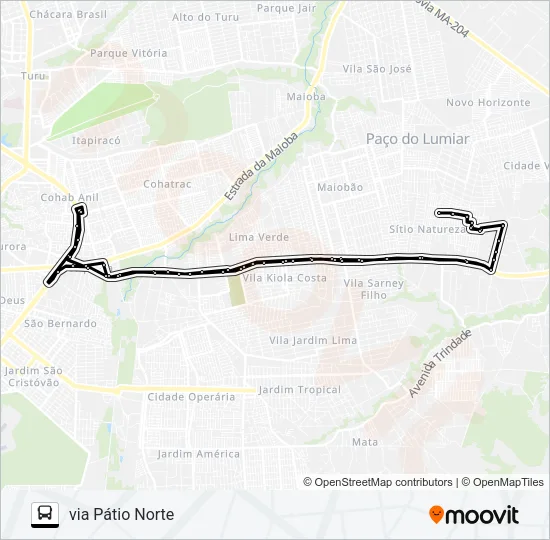 A994B ALTOS DO LARANJAL / NOVO PAÇO / TERMINAL COHAB Bus Line Map