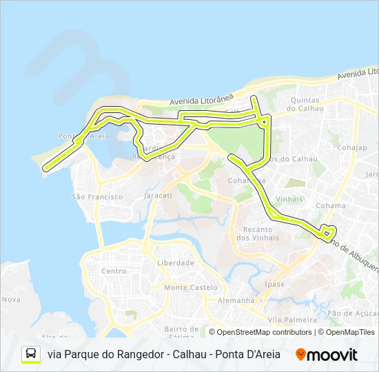 A409 LAGOA DA JANSEN / PENÍNSULA / TERMINAL COHAMA Bus Line Map