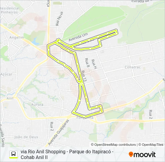 A095 FORQUILHA / CHÁCARA ITAPIRACÓ / TERMINAL COHAB Bus Line Map