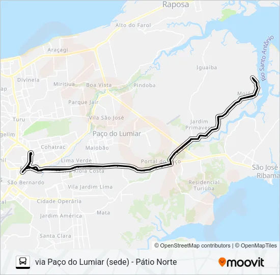 A989 MOJÓ / TERMINAL COHAB Bus Line Map