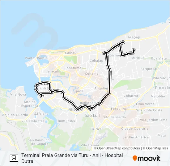 T719 ALONSO COSTA / VILA LUIZÃO / JOÃO PAULO Bus Line Map
