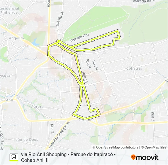 A095 FORQUILHA / CHÁCARA ITAPIRACÓ VIA TERMINAL COHAB Bus Line Map