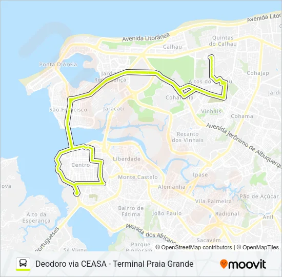 T406 ALTOS DO CALHAU / SÃO FRANCISCO Bus Line Map