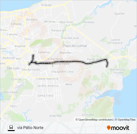 A949 VILLAGE DOS PÁSSAROS / TERMINAL COHAB Bus Line Map