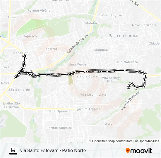 A949B UBATUBA / LARANJAL / TERMINAL COHAB Bus Line Map