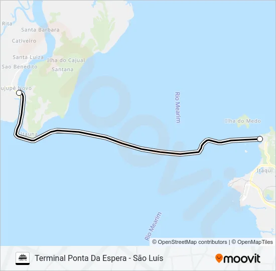 CUJUPE / PONTA DA ESPERA Ferry Line Map