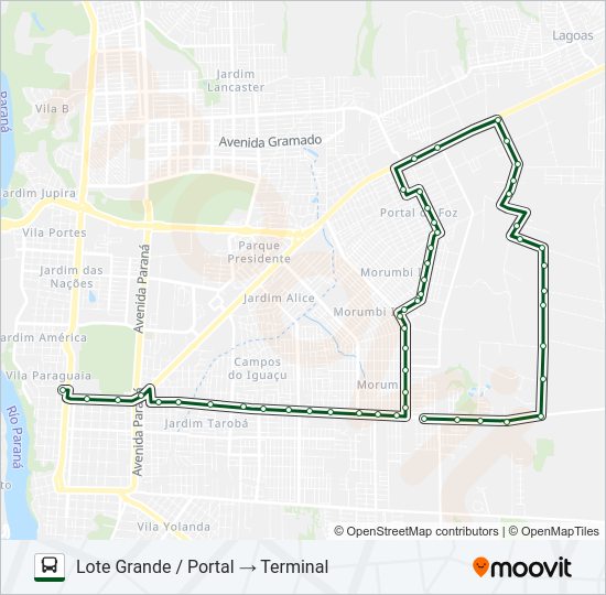 Mapa da linha 0315 PRIMEIRO DE MAIO de ônibus