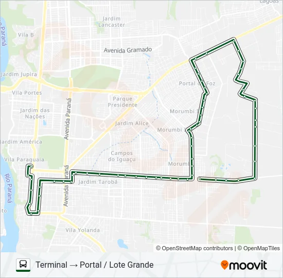 0315 PRIMEIRO DE MAIO Bus Line Map