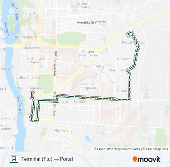 Mapa da linha 0315 PRIMEIRO DE MAIO de ônibus