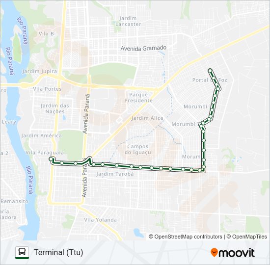 Mapa da linha 0315 PRIMEIRO DE MAIO de ônibus
