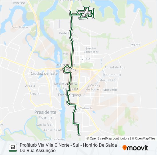 Mapa da linha 0245 TRÊS LAGOAS (PRAIA) de ônibus