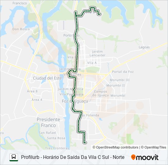 Mapa da linha 0245 TRÊS LAGOAS (PRAIA) de ônibus