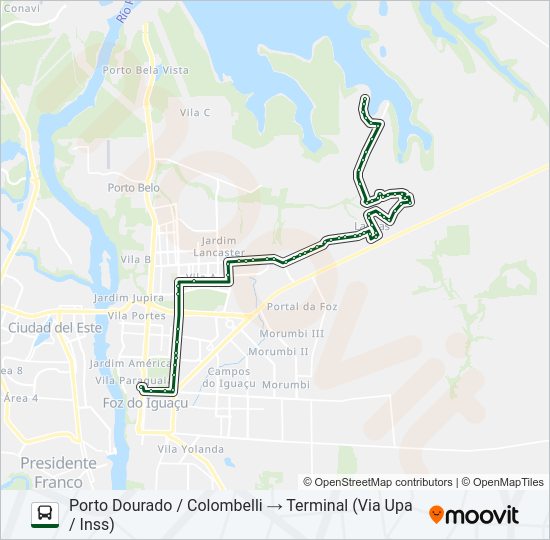 Mapa da linha 0245 TRÊS LAGOAS (PRAIA) de ônibus