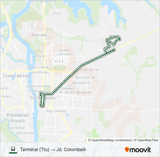 0245 TRÊS LAGOAS (PRAIA) Bus Line Map