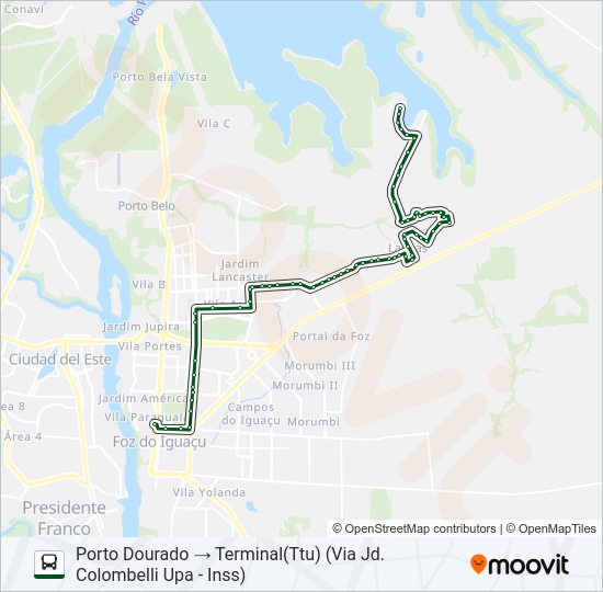 Mapa da linha 0245 TRÊS LAGOAS (PRAIA) de ônibus