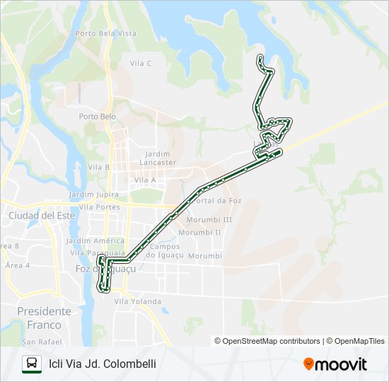 Mapa da linha 0245 TRÊS LAGOAS (PRAIA) de ônibus