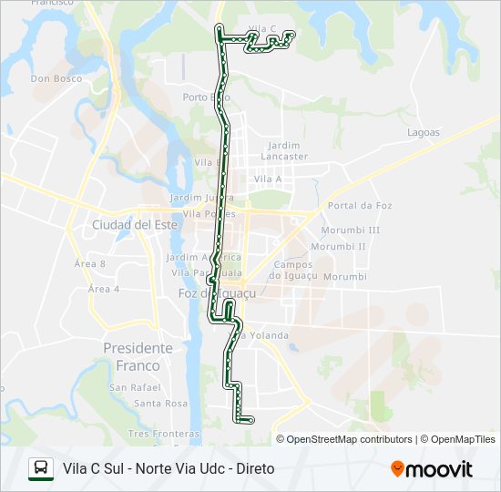 Mapa da linha 0245 TRÊS LAGOAS (PRAIA) de ônibus
