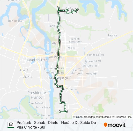 Mapa da linha 0245 TRÊS LAGOAS (PRAIA) de ônibus