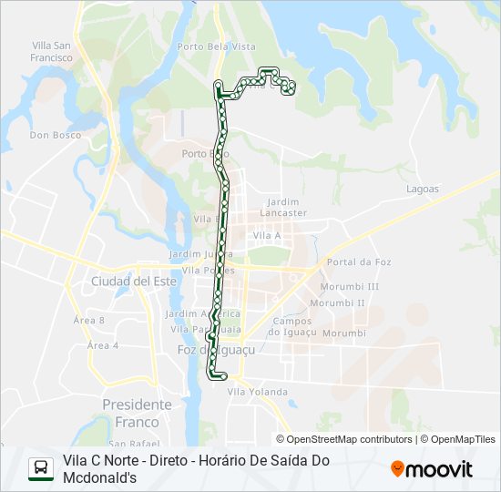 Mapa de 0245 TRÊS LAGOAS (PRAIA) de autobús