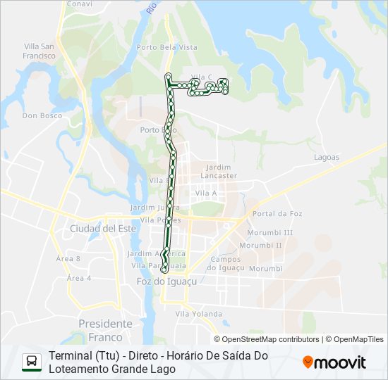 Mapa da linha 0245 TRÊS LAGOAS (PRAIA) de ônibus