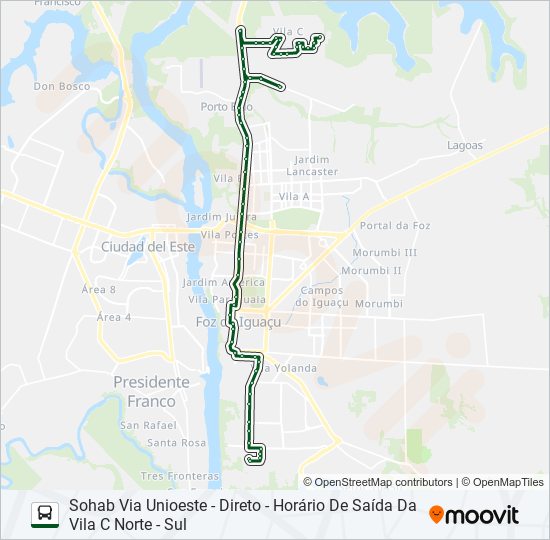 Mapa de 0245 TRÊS LAGOAS (PRAIA) de autobús