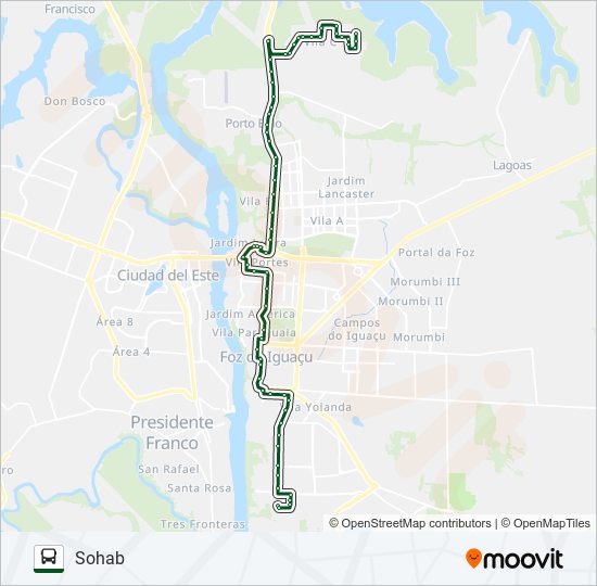 Mapa de 0245 TRÊS LAGOAS (PRAIA) de autobús