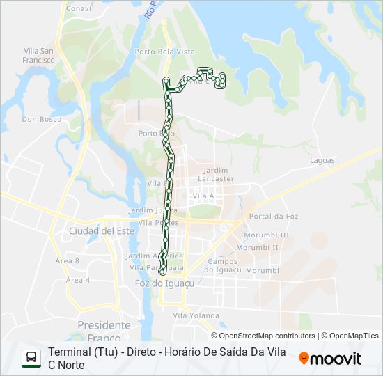 Mapa de 0245 TRÊS LAGOAS (PRAIA) de autobús