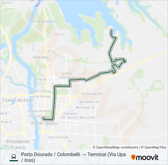 Mapa da linha 0245 TRÊS LAGOAS (PRAIA) de ônibus