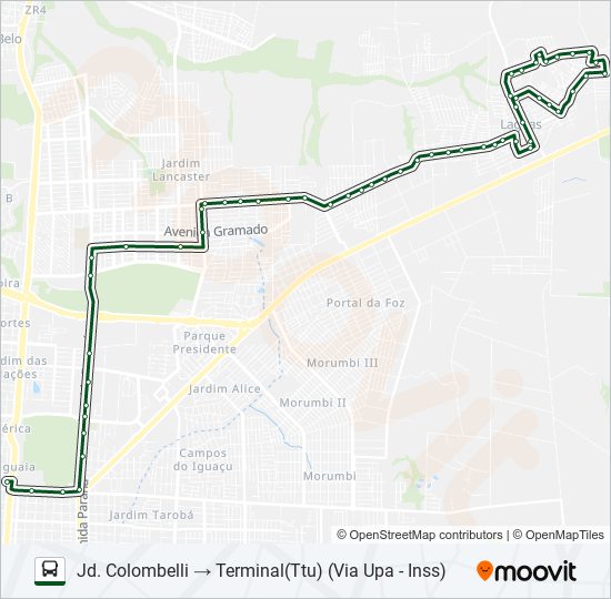 Mapa da linha 0245 TRÊS LAGOAS (PRAIA) de ônibus