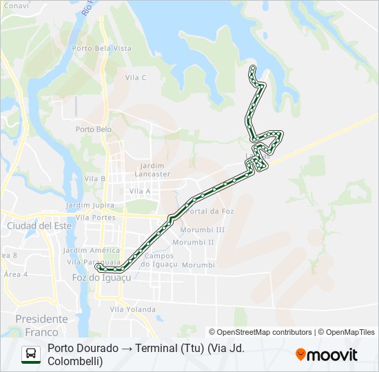 Mapa da linha 0245 TRÊS LAGOAS (PRAIA) de ônibus