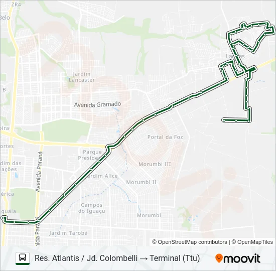 0225 TRÊS LAGOAS (CENTRO) Bus Line Map