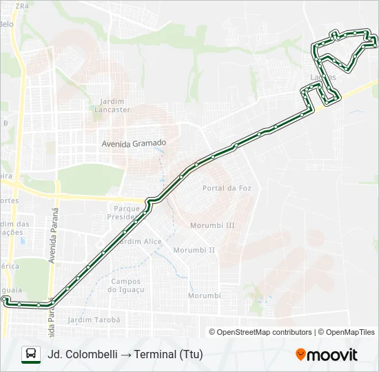 0225 TRÊS LAGOAS (CENTRO) Bus Line Map