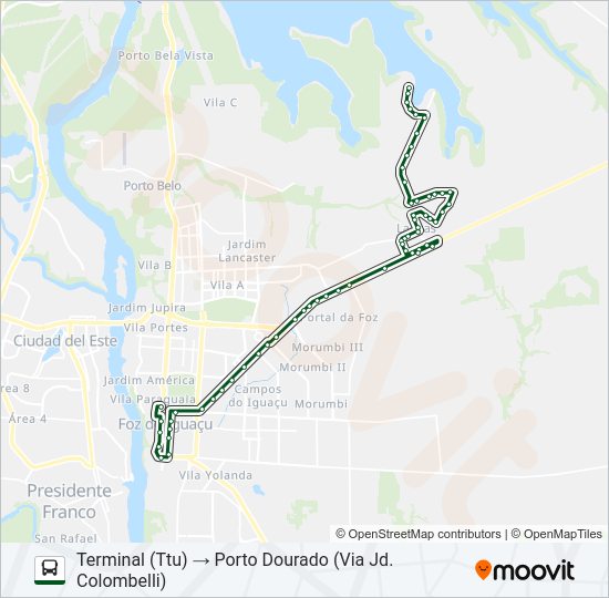 Mapa da linha 0225 TRÊS LAGOAS (CENTRO) de ônibus