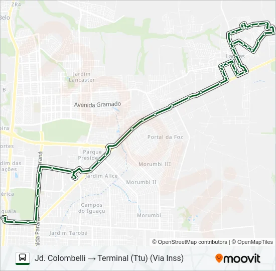 0225 TRÊS LAGOAS (CENTRO) Bus Line Map