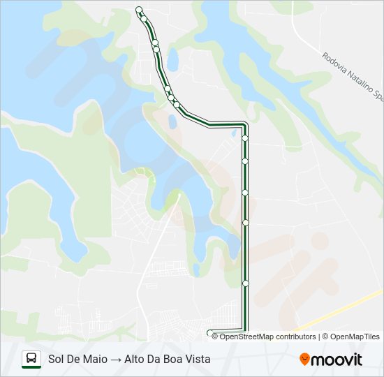 Mapa da linha 0225 TRÊS LAGOAS (CENTRO) de ônibus