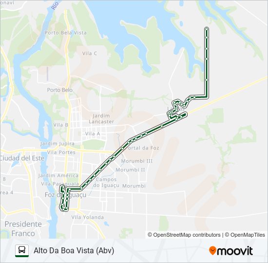Mapa da linha 0225 TRÊS LAGOAS (CENTRO) de ônibus
