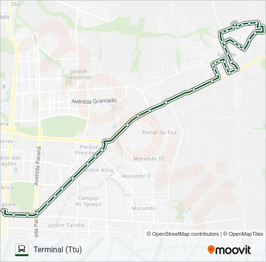 0225 TRÊS LAGOAS (CENTRO) Bus Line Map