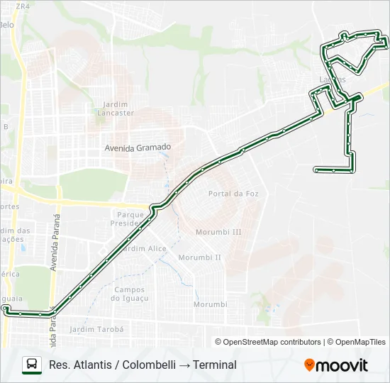 0225 TRÊS LAGOAS (CENTRO) Bus Line Map