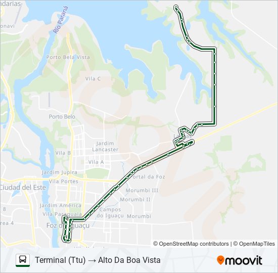 Mapa da linha 0225 TRÊS LAGOAS (CENTRO) de ônibus