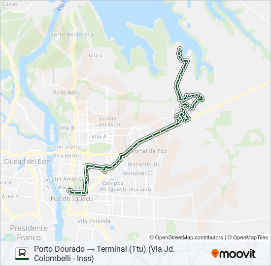 Mapa da linha 0225 TRÊS LAGOAS (CENTRO) de ônibus
