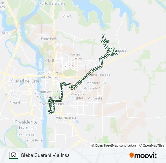 Mapa de 0200 GLEBA GUARANI de autobús