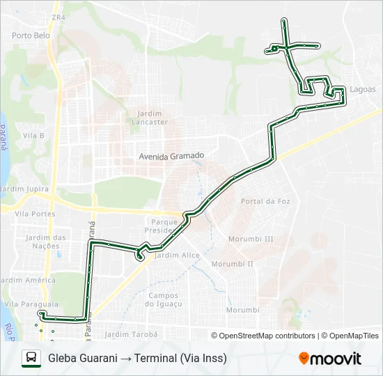 0200 GLEBA GUARANI Bus Line Map