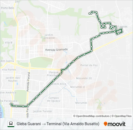 0200 GLEBA GUARANI Bus Line Map