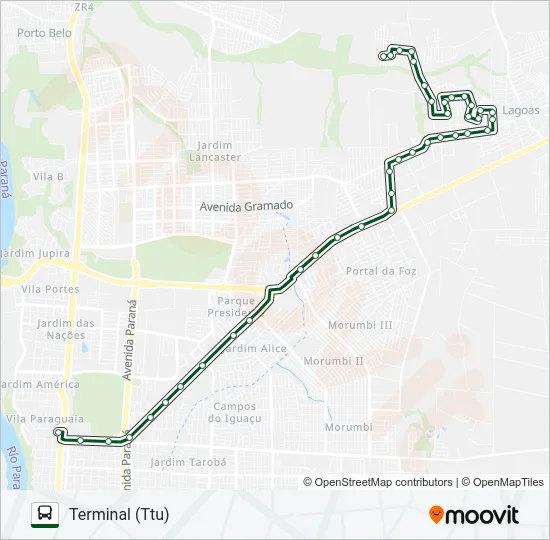 0200 GLEBA GUARANI Bus Line Map
