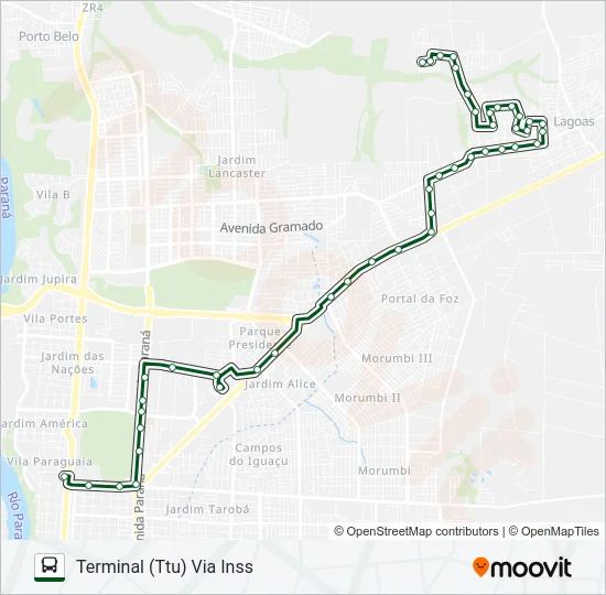 0200 GLEBA GUARANI Bus Line Map
